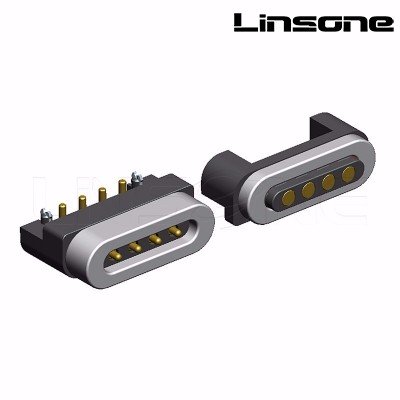 Stability design  5V 2A magnetic 4 pin pogo connector for PCB